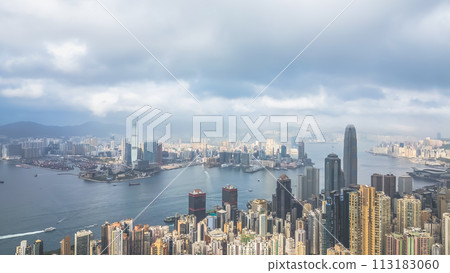 Commercial and residential buildings in Hong Kong. March 23 2024 113183060