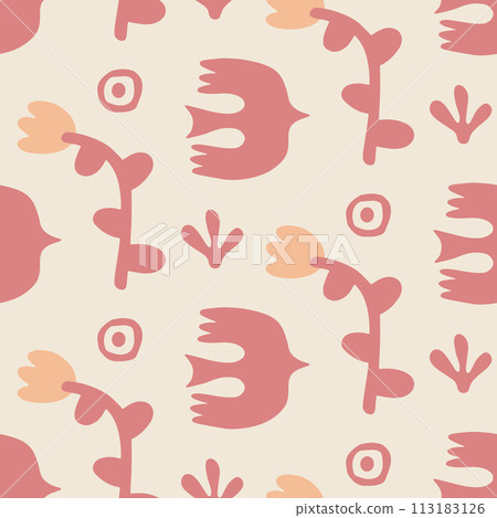 Abstract Botanical Floral Seamless Pattern 113183126