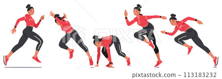 Young Girl Determined Athlete Sprints With Grace And Vigor, Embodying The Spirit Of Unstoppable Youth And Ambition 113183232
