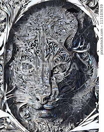 Rectangular panels levels neon magic 3D. 113183639