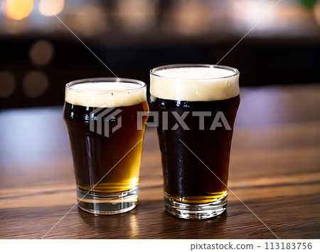 Realistic dark beer neutral palette warm lighting. 113183756