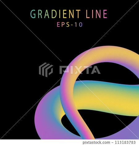 The colorful gradient design creates the illusion of volume. A dynamic form of color mixing. Liquid Art for design 113183783