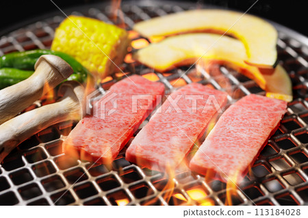  Grilled meat 113184028