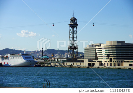 Port scenery of Barcelona port Port scenery of Barcelona port 113184278