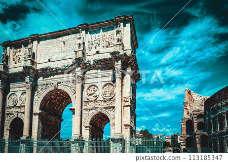 Arch of Constantine. Ancient, beautiful, incredible Rome, where every place is filled with history. 113185347