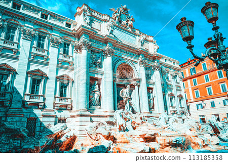 Trevi Fountain. Ancient, beautiful, incredible Rome, where every place is filled with history. 113185358
