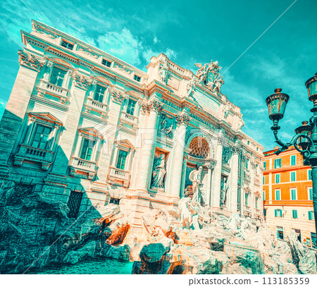 Trevi Fountain. Ancient, beautiful, incredible Rome, where every place is filled with history. 113185359