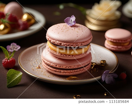 Vibrant Macarons: Colorful Holiday Sweets 113185684