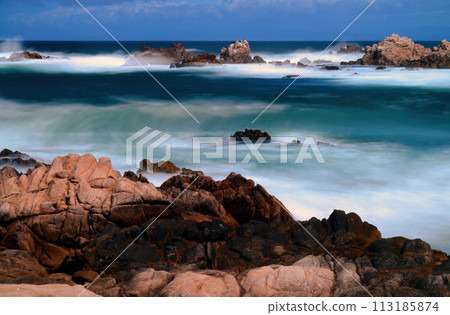 Time Lapse Surf Breaking Asilomar State Marine Reserve California Time Lapse Surf Breaking Asilomar State Marine Reserve California 113185874