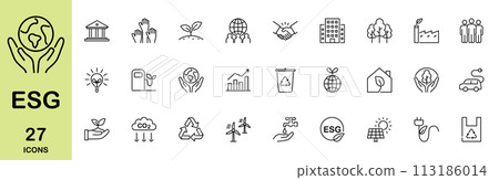 與 ESG 相關的圖標集 113186014
