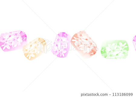 Colorful cherry blossom flower background material parts decoration 113186099