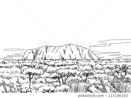 Ayers Rock_Line drawing 113186103