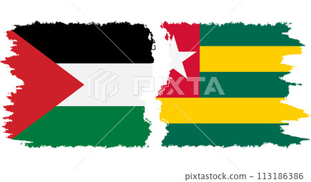 Togolese Republic and Palestine grunge flags connection vector Togolese Republic and Palestine grunge flags connection vector 113186386