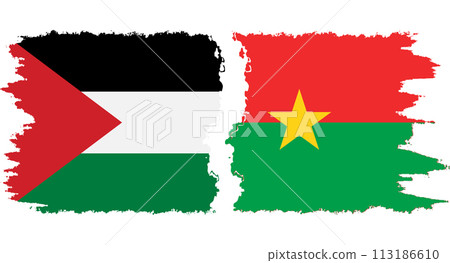 Burkina Faso and Palestine grunge flags connection vector Burkina Faso and Palestine grunge flags connection vector 113186610