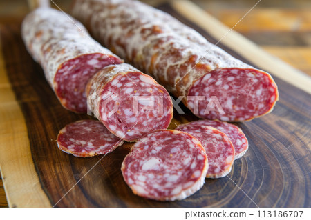 Sliced salami 113186707