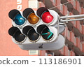 Urban traffic light right turn arrow 113186901