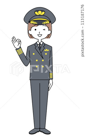 OK sign Pilot illustration (female) 113187176