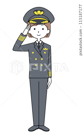 Salute pilot illustration (female) 113187177