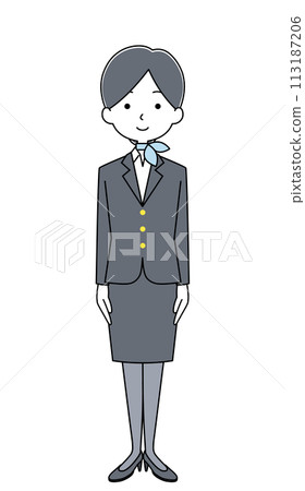 Be careful! Illustration of a cabin attendant 113187206