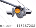 Flashing yellow traffic light 113187288