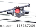 Red flashing traffic light 113187289