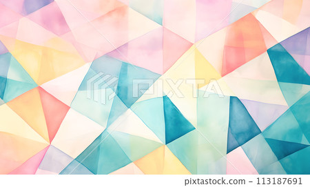 柔和色彩的幾何藝術品 柔和色彩的幾何藝術品 113187691