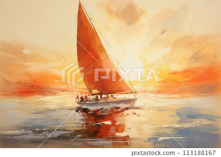 Sailboat at the sunset Sailing 113188167