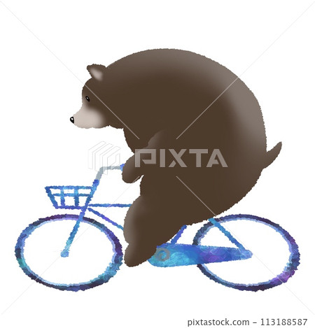一隻熊騎自行車的插圖 113188587
