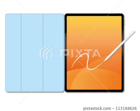 平板電腦和觸控筆插圖 平板電腦和觸控筆插圖 113188626