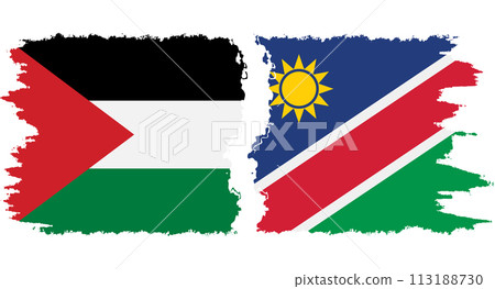 Namibia and Palestine grunge flags connection vector 113188730