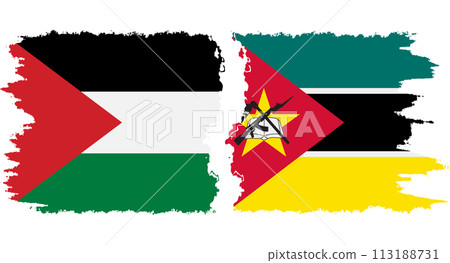 Mozambique and Palestine grunge flags connection vector Mozambique and Palestine grunge flags connection vector 113188731