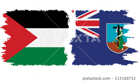 Montserrat and Palestine grunge flags connection vector Montserrat and Palestine grunge flags connection vector 113188732