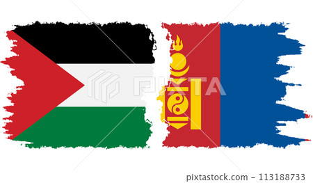 Mongolia and Palestine grunge flags connection vector Mongolia and Palestine grunge flags connection vector 113188733