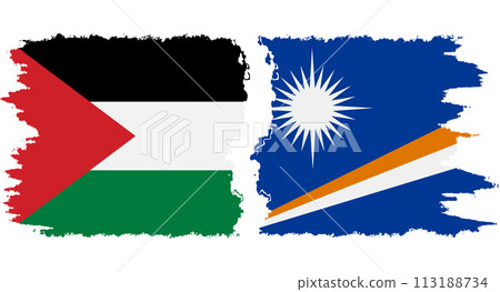 Marshall Islands and Palestine grunge flags connection vector Marshall Islands and Palestine grunge flags connection vector 113188734