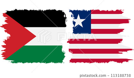 Liberia and Palestine grunge flags connection vector Liberia and Palestine grunge flags connection vector 113188738
