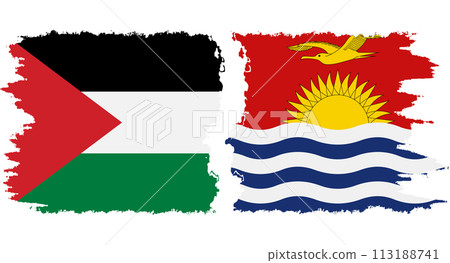 Kiribati and Palestine grunge flags connection vector Kiribati and Palestine grunge flags connection vector 113188741