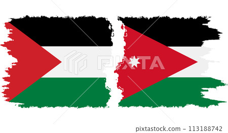 Jordan and Palestine grunge flags connection vector Jordan and Palestine grunge flags connection vector 113188742