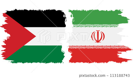 Iran and Palestine grunge flags connection vector Iran and Palestine grunge flags connection vector 113188743
