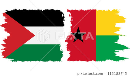 Guinea Bissau and Palestine grunge flags connection vector Guinea Bissau and Palestine grunge flags connection vector 113188745