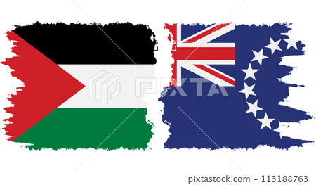 Cook Islands and Palestine grunge flags connection vector Cook Islands and Palestine grunge flags connection vector 113188763
