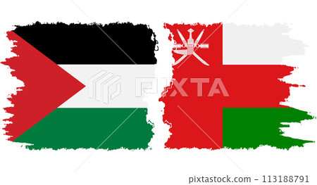 Oman and Palestine grunge flags connection vector Oman and Palestine grunge flags connection vector 113188791