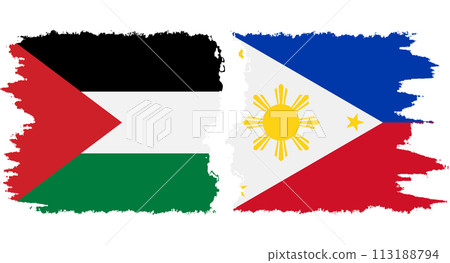 Philippines and Palestine grunge flags connection vector Philippines and Palestine grunge flags connection vector 113188794