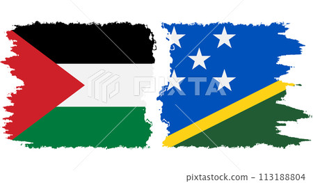 Solomon Islands and Palestine grunge flags connection vector Solomon Islands and Palestine grunge flags connection vector 113188804