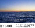 Beautiful sunset sky and blue sea 113188977