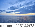 Beautiful sunset sky and blue sea 113188978