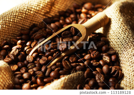 Coffee beans in bag Coffee beans in bag 113189128