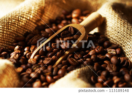 袋子裡的咖啡豆 袋子裡的咖啡豆 113189148