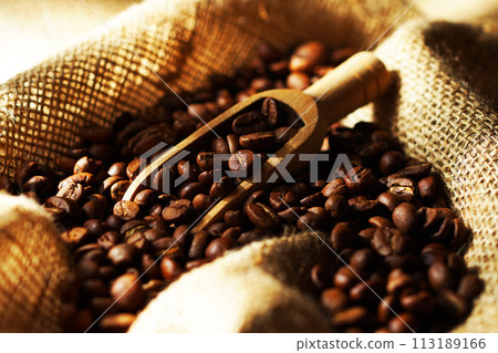 Coffee beans in bag Coffee beans in bag 113189166