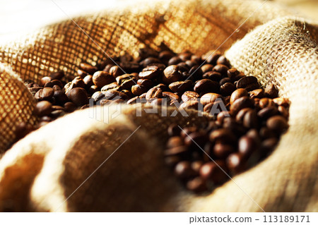 Coffee beans in bag 113189171