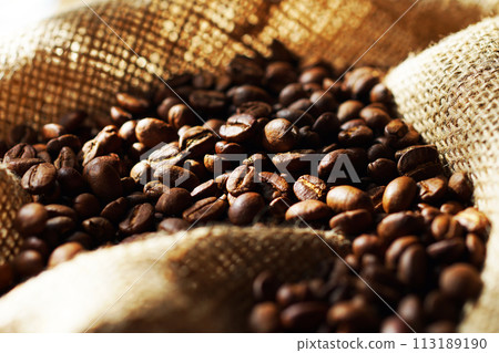 Coffee beans in bag Coffee beans in bag 113189190
